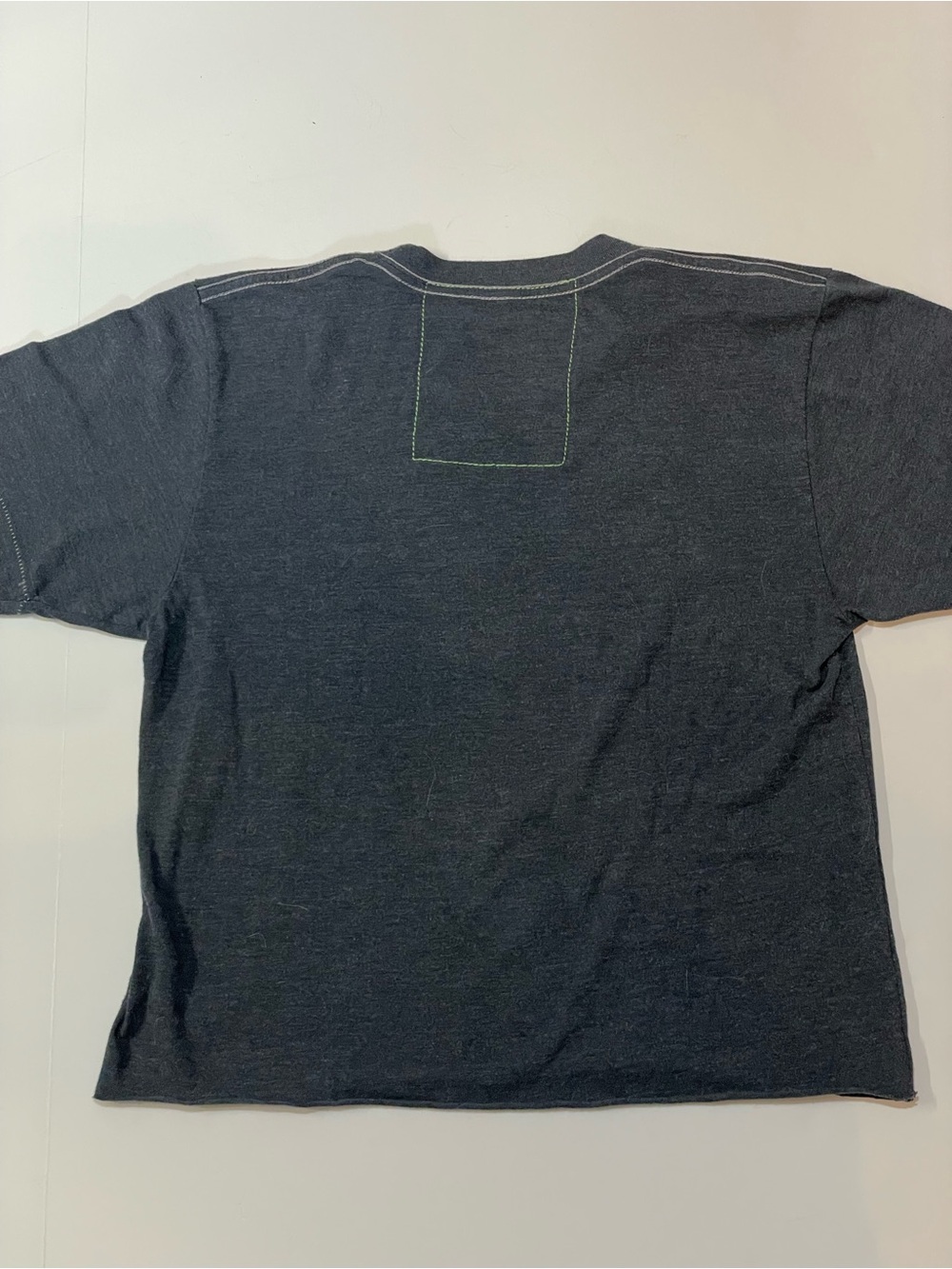 Aviator Nation Charcoal Boyfriend Crop Bolt Tee with White Lightning Bolt - Picture 6 of 9